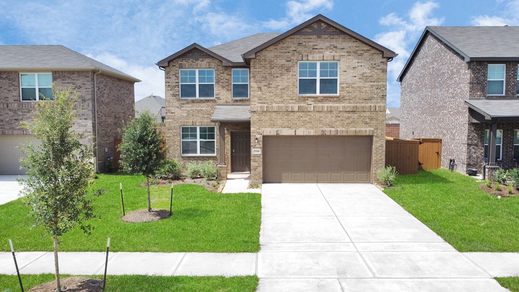 a home with a new garage door