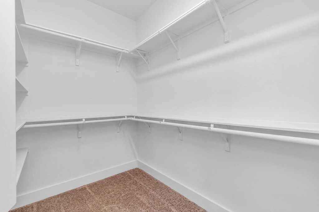 our apartments have a walk in closet with plenty of room to move around