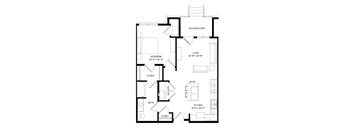 A black and white image of a floor plan for a home.