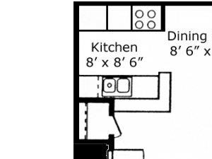 1 Bed - 1 Bath |600 sq ft floorplan 1 Bed - 1 Bath |600 sq ft floorplan