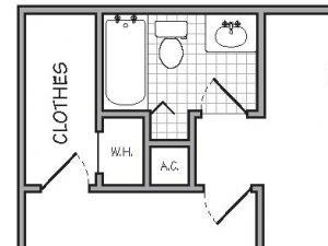 1 Bed - 1 Bath |651 sq ft The Buckingham floorplan