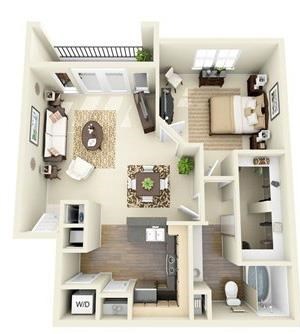 Addison Floorplan 1 Bed, 1 Bath, 759 sq. ft. Addison