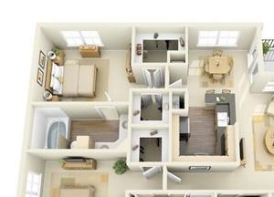 Greenbriar Floorplan 2 Bed, 2 Bath , 1190 sq. ft. Greenbriar