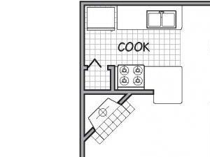 floor plan 1 Bed - 1 Bath, 651 sq ft, The Cayenne (P)