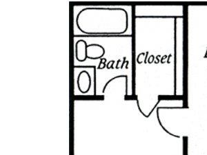 floor plan 1 Bed - 1 Bath, 501 sq ft, The Kentucky (S)