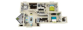 a floor plan with a bedroom and a living room