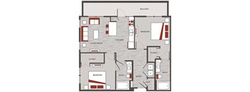 a floor plan of a bedroom apartment