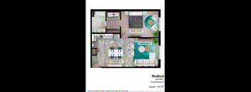 the floor plan of redbud condos one bedroom