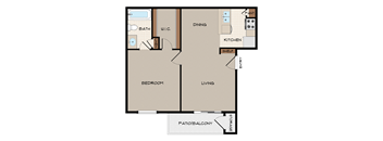 1BR/1BA 575 sq. ft.