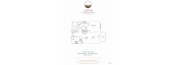 A one bedroom floor plan at the Lofts at 7100