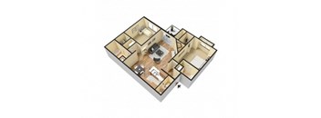 a floor plan of a home with a bedroom and living room