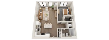A1 One bedroom floor plan at The Ellie in MN