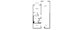A black and white image of a floor plan for a home.