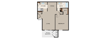 1BR/BA 635 sq. ft.