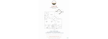 A two bedroom floor plan at the Lofts at 7100