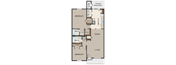 2BR/2BA 985 sq. ft.