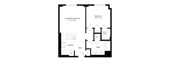 A black and white image of a floor plan for a home.