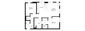 A black and white image of a floor plan for a home.