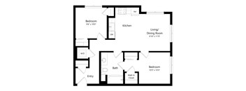 A black and white image of a floor plan for a house.