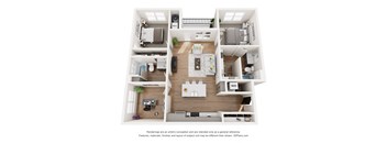 a floor plan of a 2 bedroom 2 bath apartment