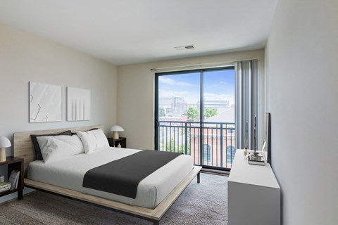 bedroom with balcony