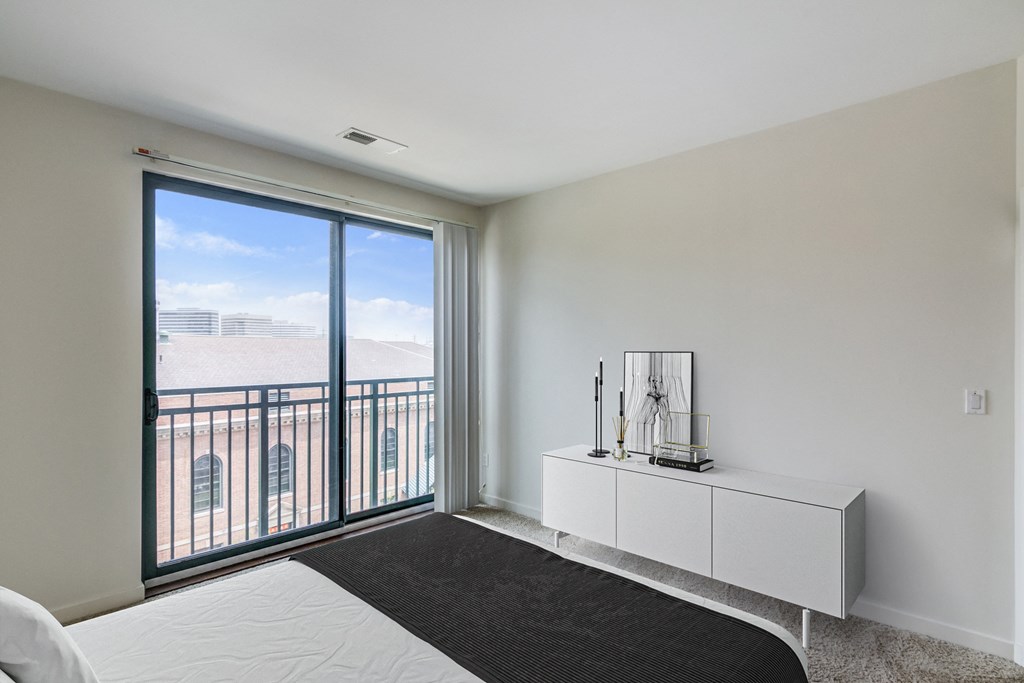 bedroom with balcony