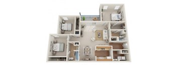 Lancaster Place Apartments in Calera Alabama photo of three bedroom two bathroom floorplan