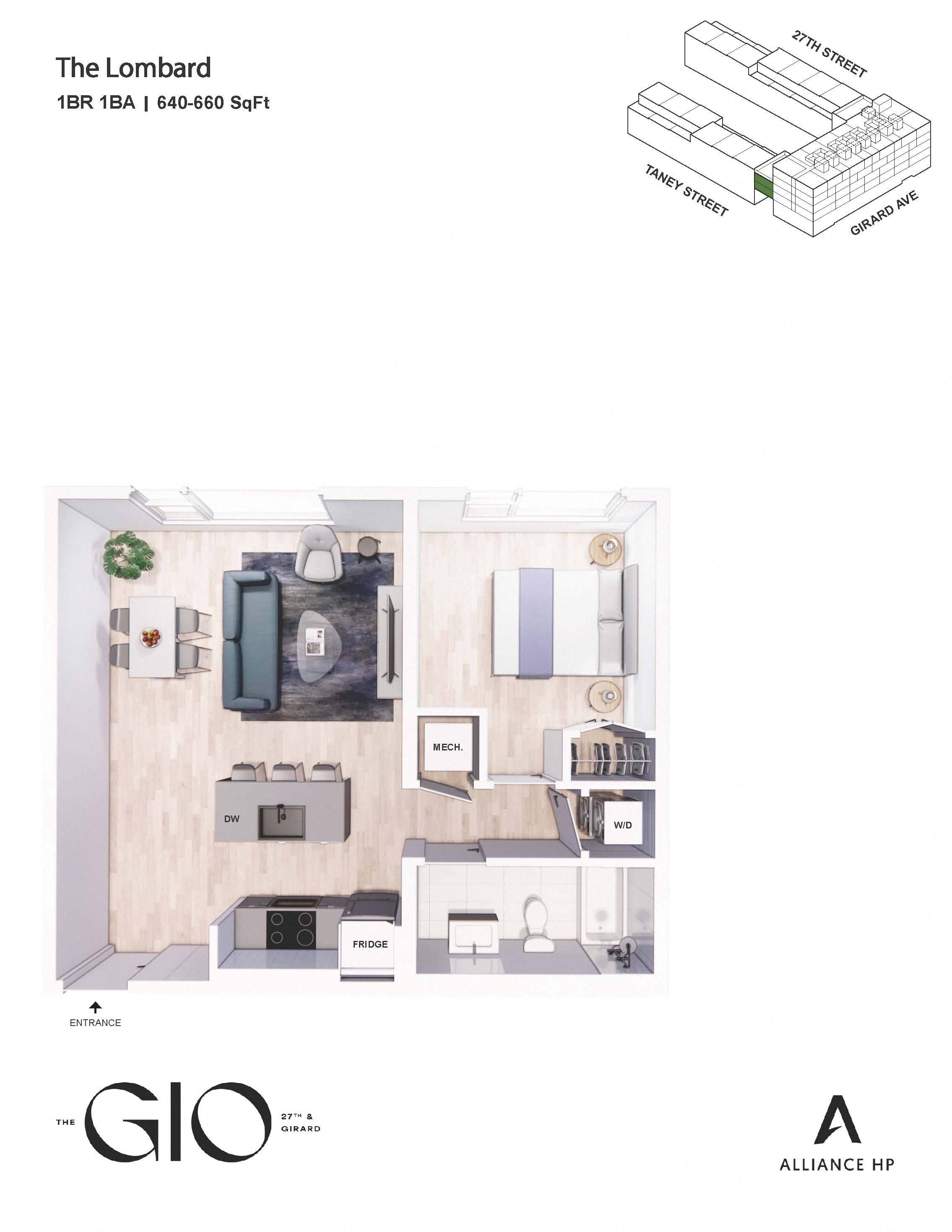 floor plan of the studio