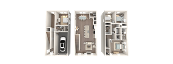 three floor plan of a house