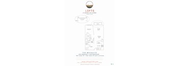 A one bedroom floor plan at the Lofts at 7100