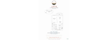 A one bedroom floor plan at the Lofts at 7100