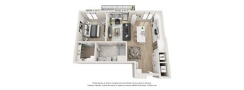 bedroom floor plan at Monarch HALL Park Apartments