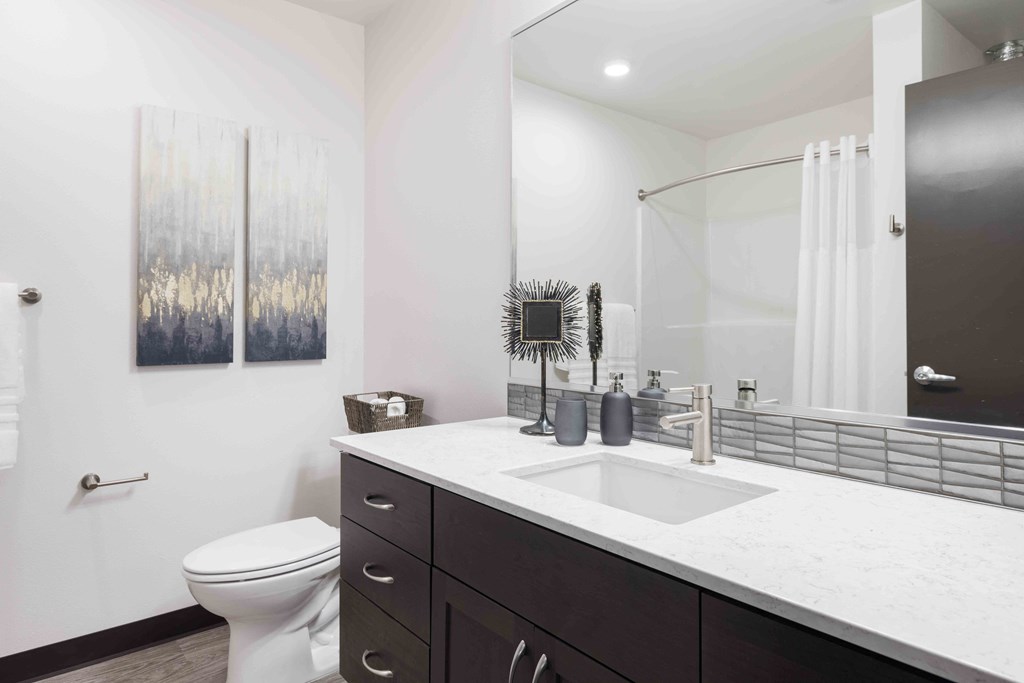 bathrooms include modern finishes