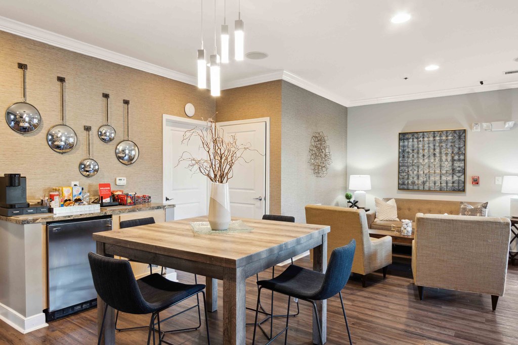 Sage at 1240 apartments in Mount Pleasant South Carolina photo of clubhouse with coffee area.