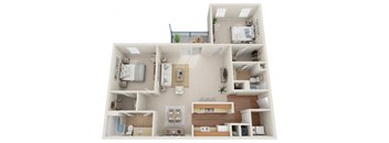 Lancaster Place Apartments in Calera Alabama photo of two bedroom two bath floorplan