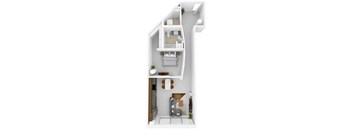 1 Bed 1 Bath 834 square feet floor plan The Taylor