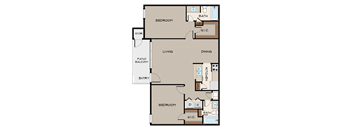 2BR/2BA 990 sq. ft.