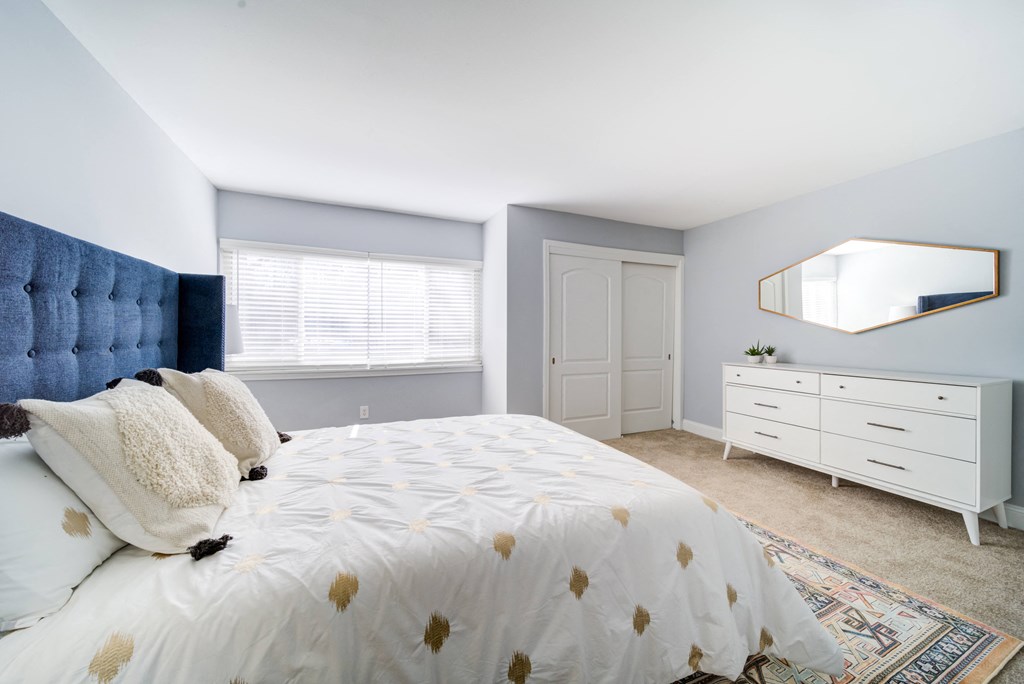 The Trails of North Hills apartments in Raleigh, NC photo of bedroom with large windows