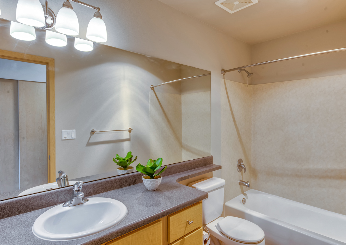 bathroom with updated materials