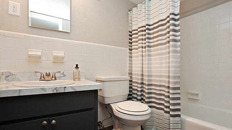 Bathroom at Estuary apartments in Atlanta, GA 30341, near Chamblee and Brookhaven.