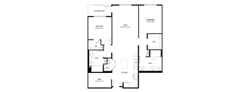 A black and white image of a floor plan for a home.