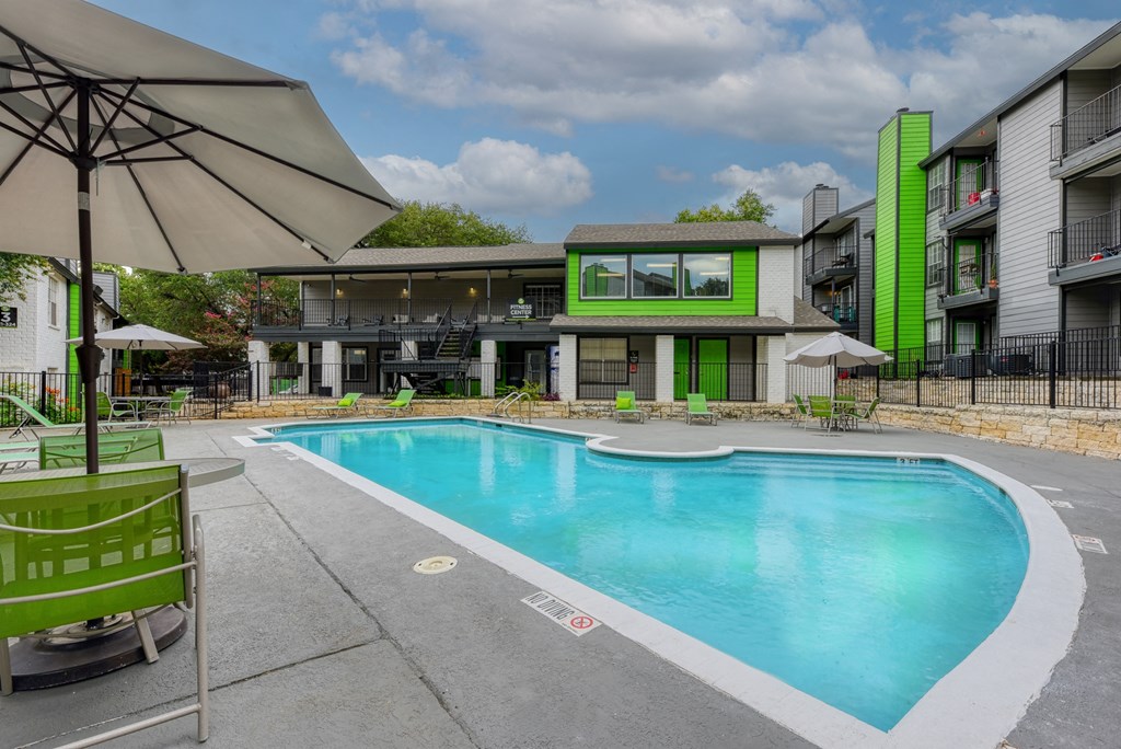 the swimming pool at our apartments