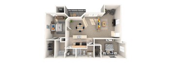 a floor plan of a 2 bedroom apartment