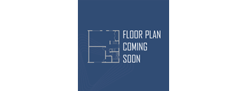 A blue poster with a floor plan and text that says "Floor Plan Coming Soon".