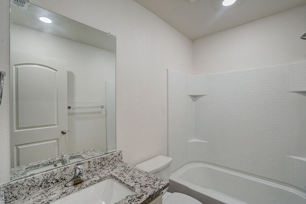 a bathroom with a sink and a toilet and a shower