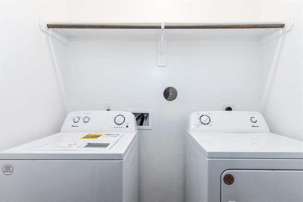 a washer and a dryer in a laundry room