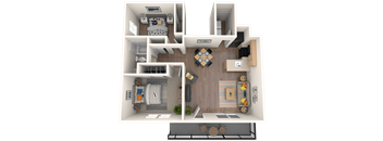 a 1 bedroom floor plan of a 2100 sqft apartment