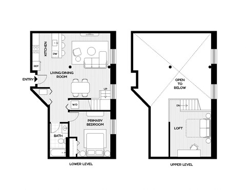a floor plan of two different floor plans of a house