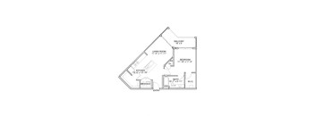 a floor plan of a house with bedrooms and a living room