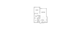 a floor plan of a 1 bedroom floor plan